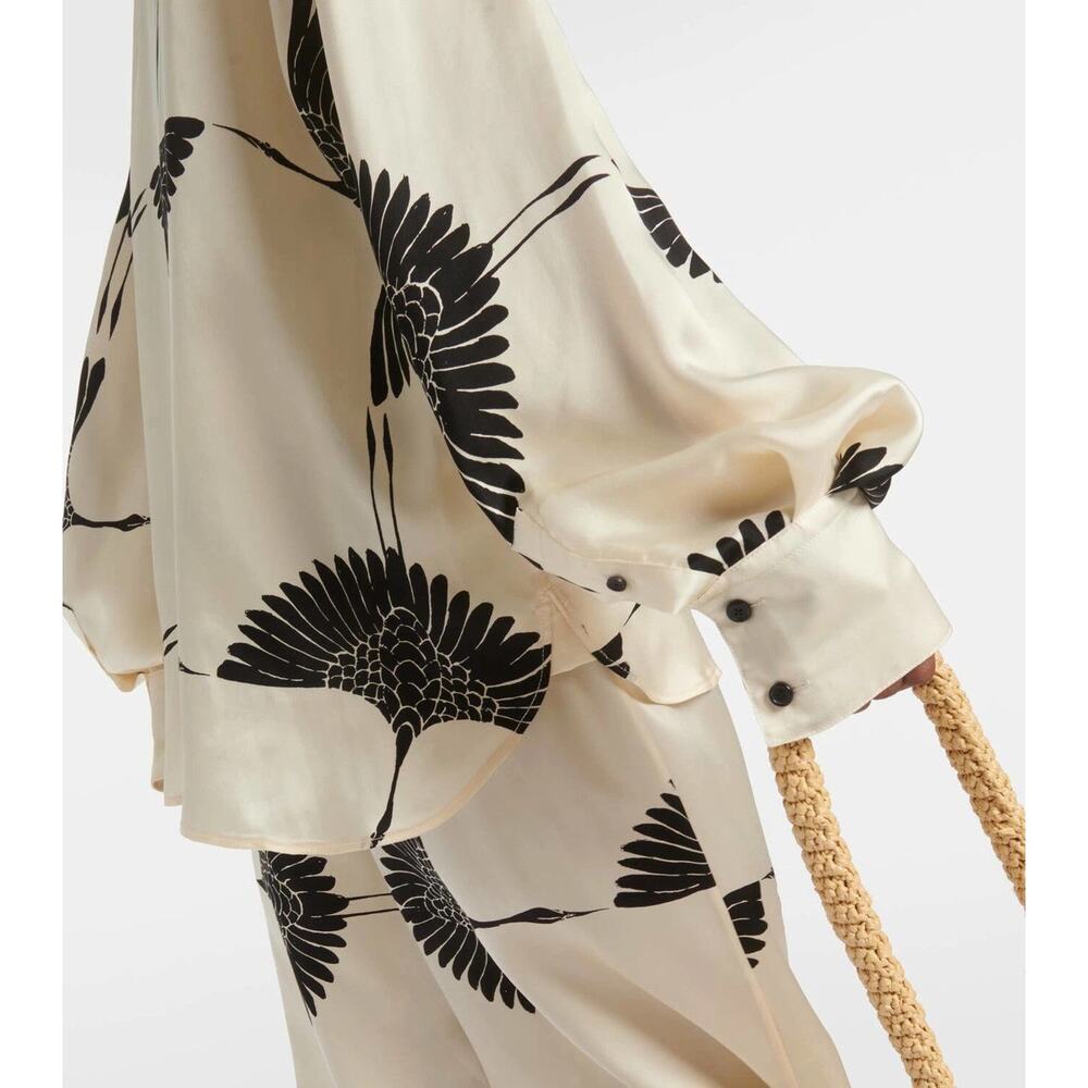 KHAITE Minta Highlow Satin Blouse - 4 - Picture 5 of 8